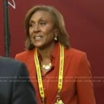 Robin’s orange blazer and pants on Good Morning America