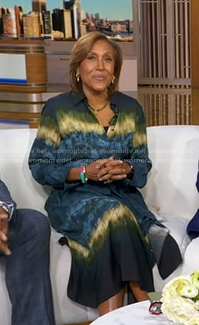 Robin's tie dye shirtdress on Good Morning America