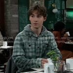 Rocco’s green plaid hooded shirt on General Hospital