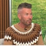 Ron King’s brown chevron sweater on CBS Mornings