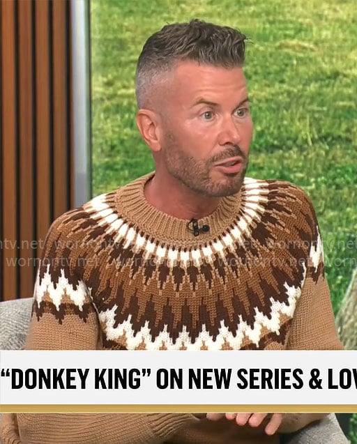 Ron King’s brown chevron sweater on CBS Mornings