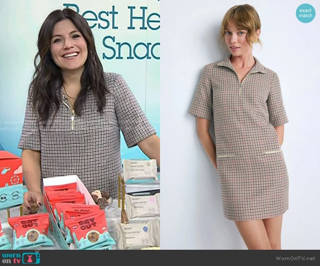 Rosetta Getty Plaid Zipper Mini Dress worn by Arianna Davis on Today