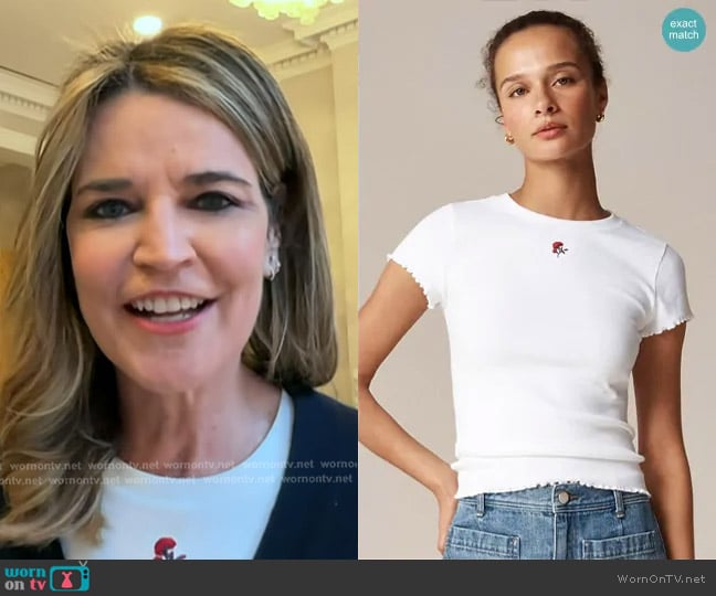 Rouje X J.Crew Fleur T-shirt worn by Savannah Guthrie on Today
