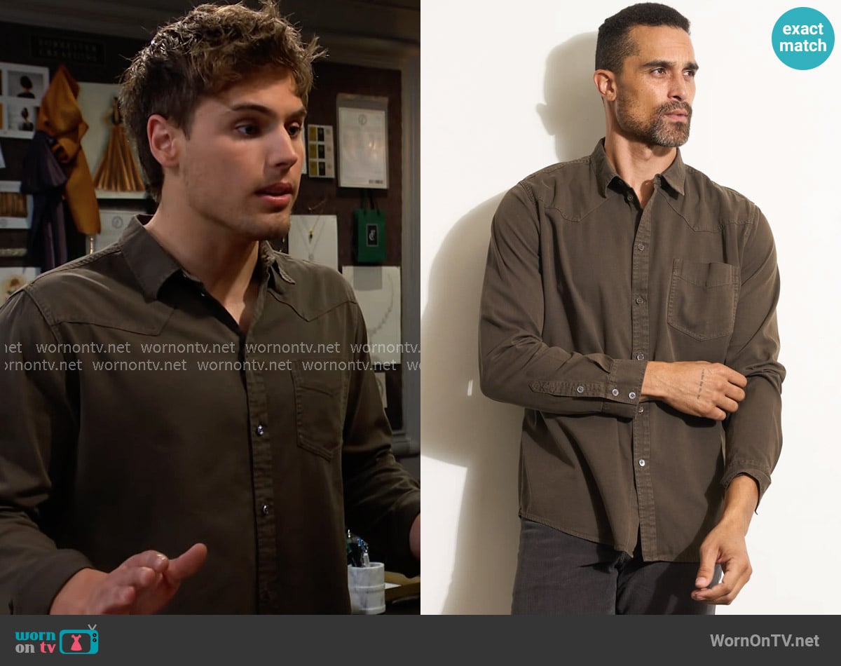Will’s olive green shirt on The Bold and the Beautiful Will’s olive green shirt on The Bold and the Beautiful