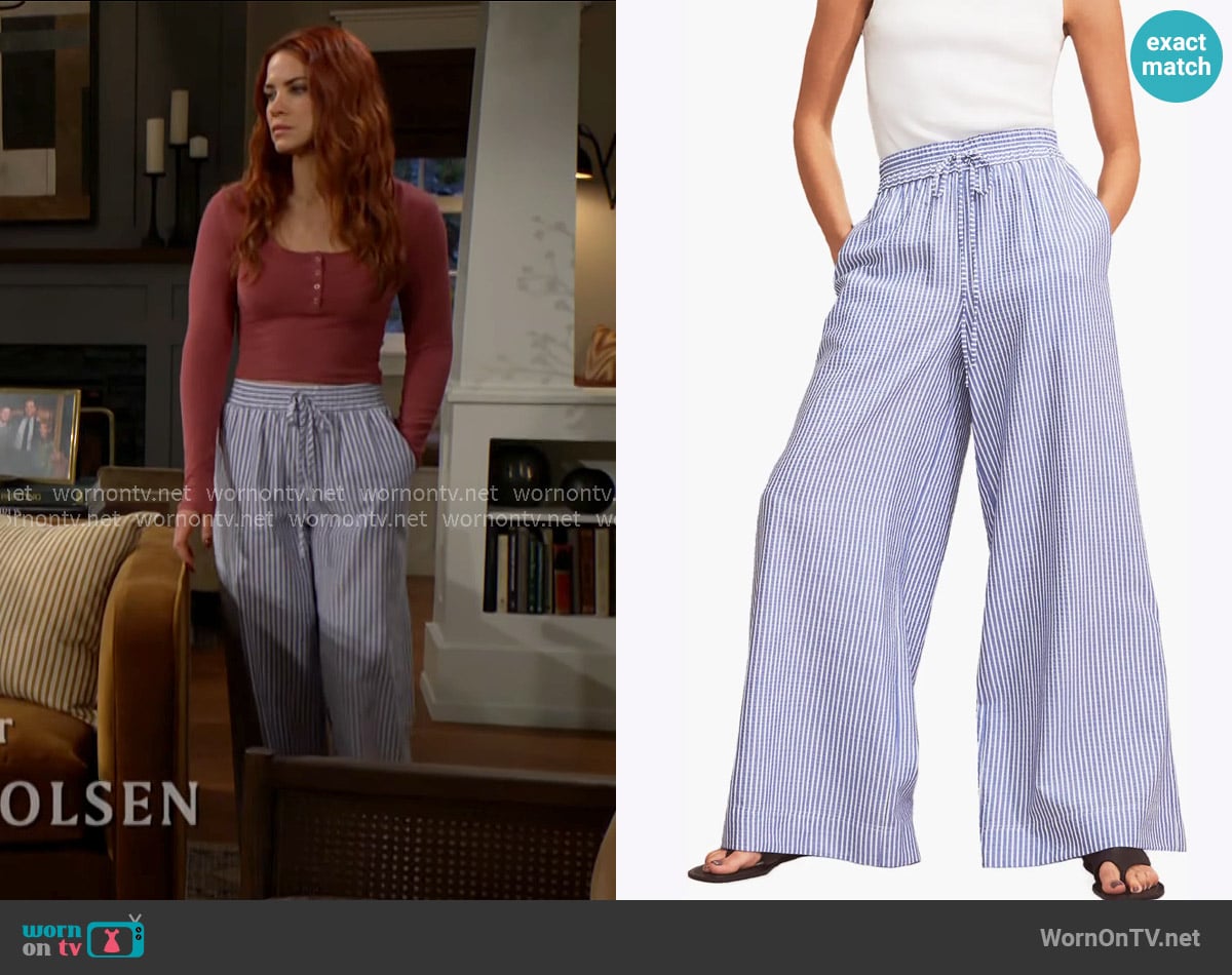 Sally’s striped pants on The Young and the Restless