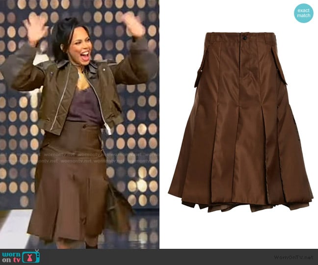Sacai Nylon Twill Skirt worn by Amirah Vann Oyeku on Tamron Hall Show