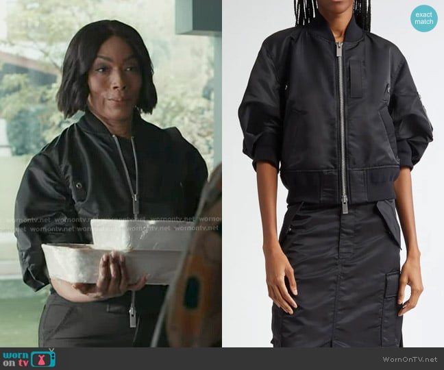 Sacai Short Sleeve Nylon Twill Bomber Jacket worn by Athena Grant (Angela Bassett) on 9-1-1