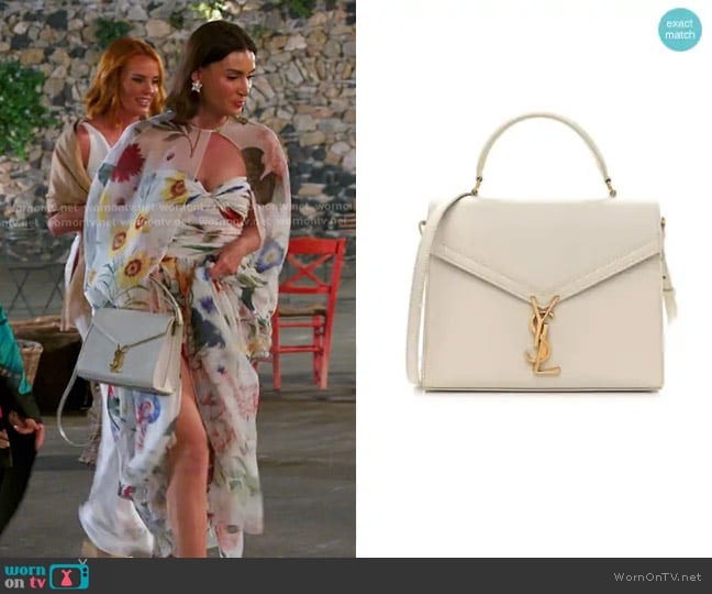 Saint Laurent Cassandra Top Handle Bag in grain de poudre worn by Bronwyn Newport on The Real Housewives of Salt Lake City