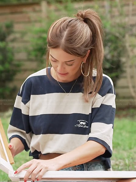 Salley’s striped short sleeve sweatshirt on Southern Charm