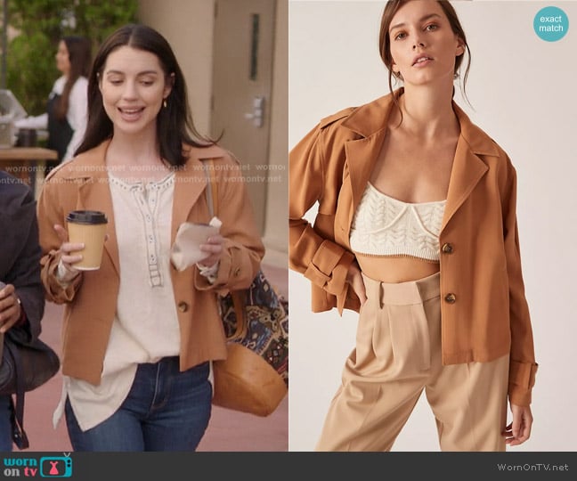 Sanctuary Cropped Trench Coat worn by Jules Millin (Adelaide Kane) on Greys Anatomy