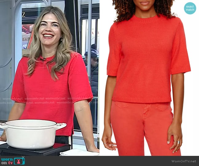Sanctuary Short Sleeve Sweater in Tulip Red worn by Siri Daly on Today