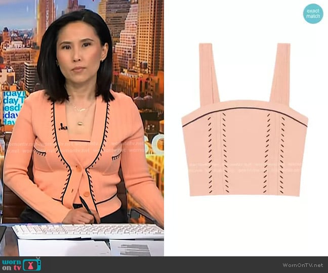 Sandro Figari Cropped Knit Camisole worn by Vicky Nguyen on NBC News Daily