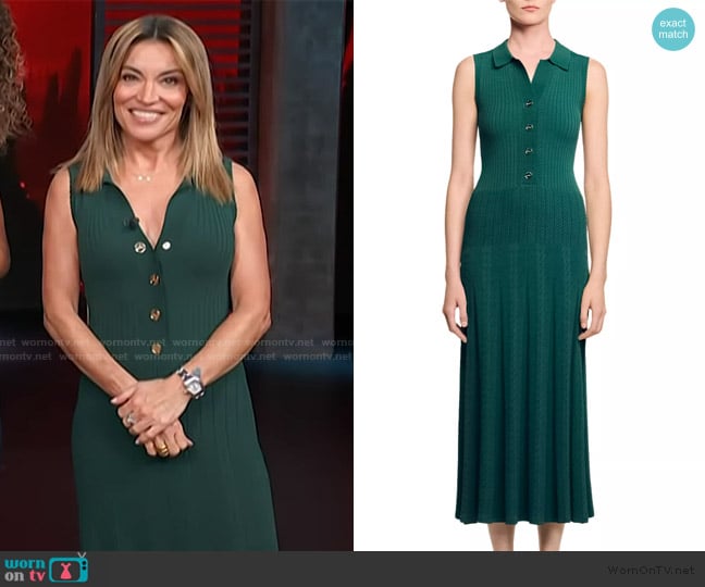 Sandro Knit Dress with Polo Neck worn by Kit Hoover on Access Hollywood