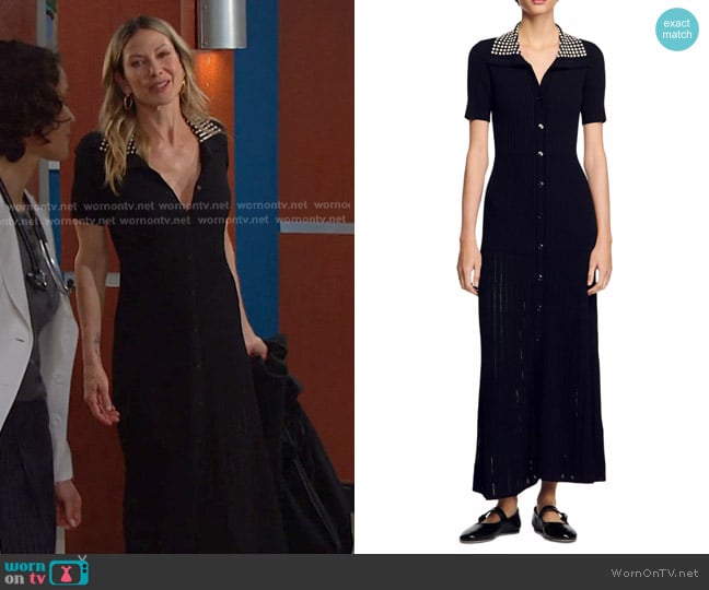 Sandro Knit Maxi Dress with Studs worn by Kristen DiMera (Stacy Haiduk) on Days of our Lives