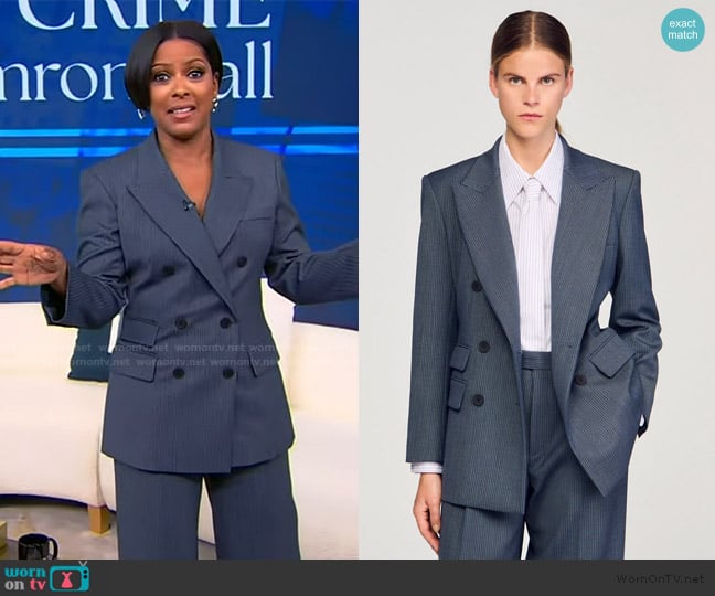 Tamron’s striped blazer on Tamron Hall Show