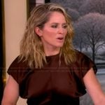 Sara’s brown satin midi dress on The View