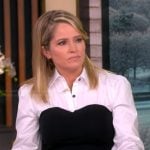 Sara’s colorblock bustier top on The View