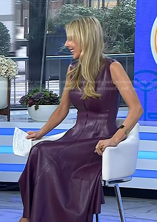 Sarah Eggenberger’s purple sleeveless leather dress on Today
