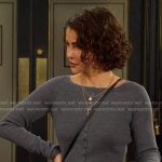 Sarah’s grey ribbed cardigan on Days of our Lives