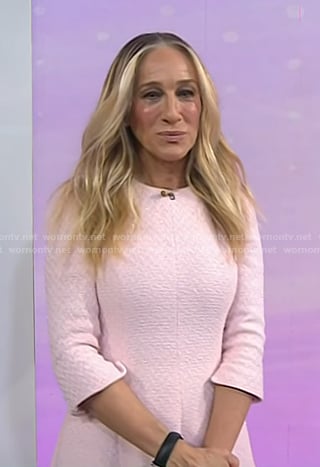 Sarah Jessica Parker’s pink tweed midi dress on Today