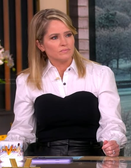 Sara's colorblock bustier top on The View