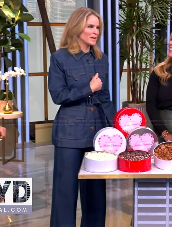 Sara’s denim belted jacket on The View