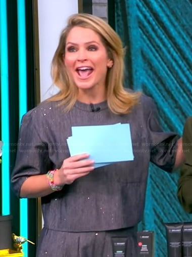 Sara’s sequined denim top and pants on The View