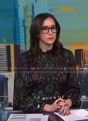 Savannah’s black printed long sleeve dress on NBC News Daily