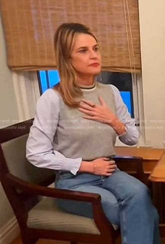 Savannah’s grey mixed media sweater on Today