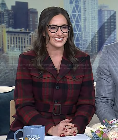 Savannah’s red plaid belted blazer on Today