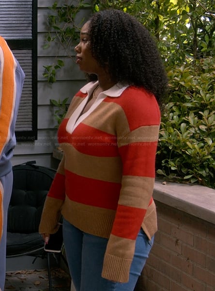 Savannah’s stripe rugby sweater on The Upshaws