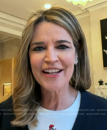 Savannah’s white floral embroidered tee on Today