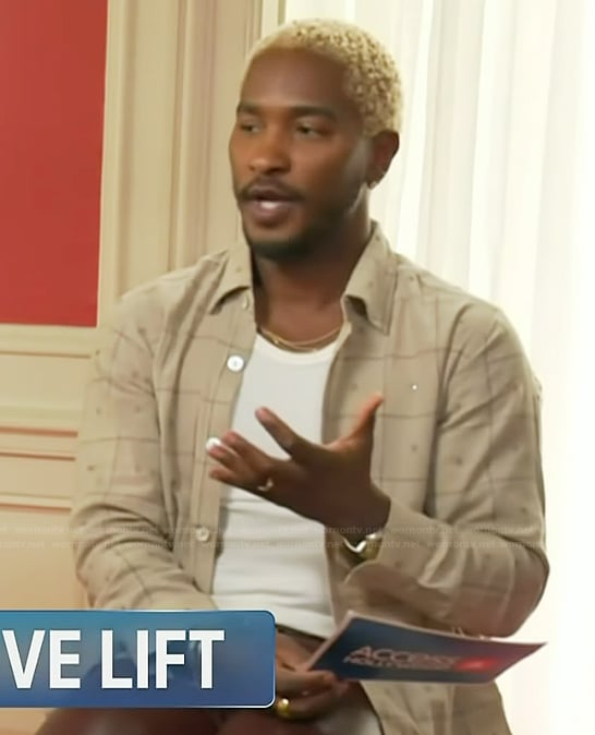 Scott’s check print shirt on Access Hollywood