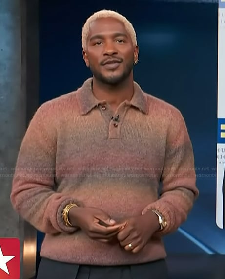 Scott's ombre collared sweater on Access Hollywood
