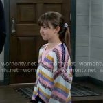 Scout’s striped cardigan on General Hospital