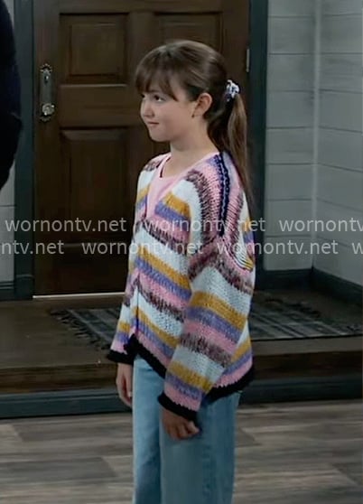 Scout’s striped cardigan on General Hospital