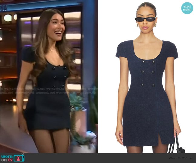Self Portrait Textured Boucle Mini Dress worn by Madison Beer on The Kelly Clarkson Show