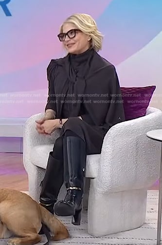 Selma Blair’s brown turtlneck dress and cardigan on Today