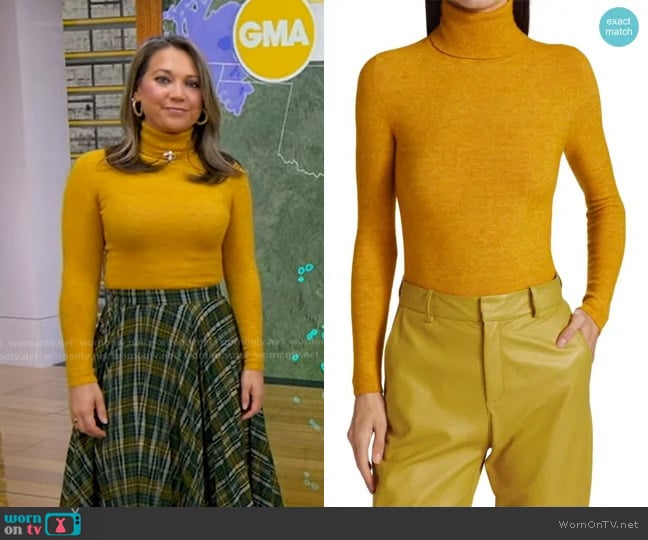 Sergio Hudson Alpaca turtleneck Sweater worn by Ginger Zee on Good Morning America