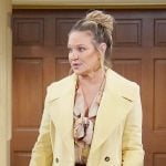 Sharon’s yellow coat on The Young and the Restless