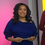 Sheinelle’s blue off-shoulder dress on Today
