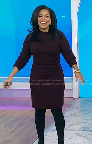 Sheinelle’s burgundy sweater dress on Today