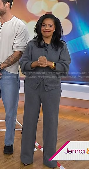 Sheinelle's grey knit cardigan and pants on Today