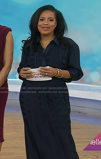 Sheinelle’s navy grid check blouse and skirt on Today