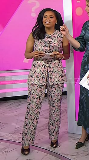 Sheinelle’s pink floral vest and pants on Today