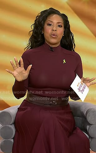 Sheinelle's red belted knit dress on Today