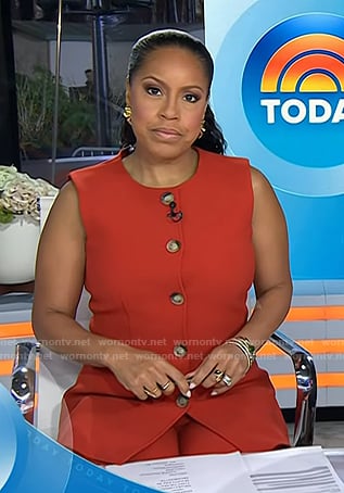 Sheinelle’s red vest and pants on Today