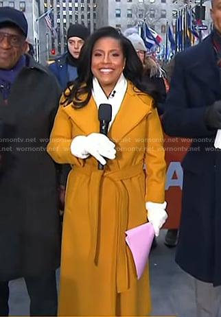 Sheinelle's yellow belted trench coat on Today