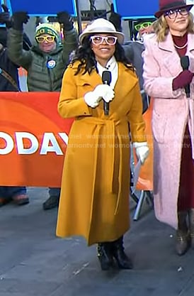 Sheinelle's yellow belted trench coat on Today
