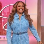 Sherri's paisley print denim maxi dress on Sherri